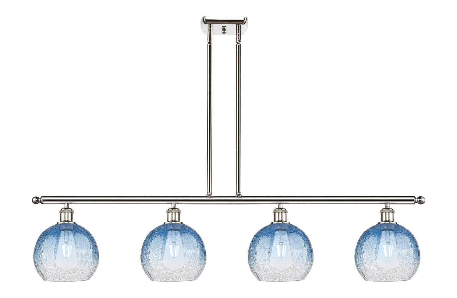 Four Light Island Pendant by Innovations - Ballston Collection, Polished Nickel Finish - 516-4I-PN-G483-8SB