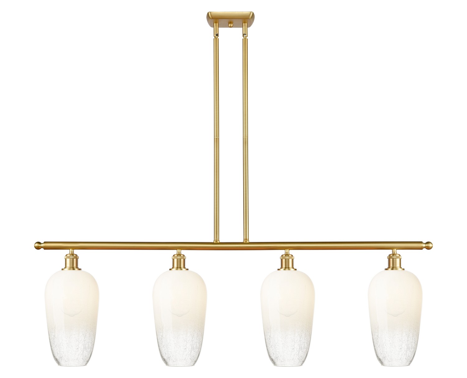 Four Light Island Pendant by Innovations - Ballston Collection, Satin Gold Finish - 516-4I-SG-G484-7OP