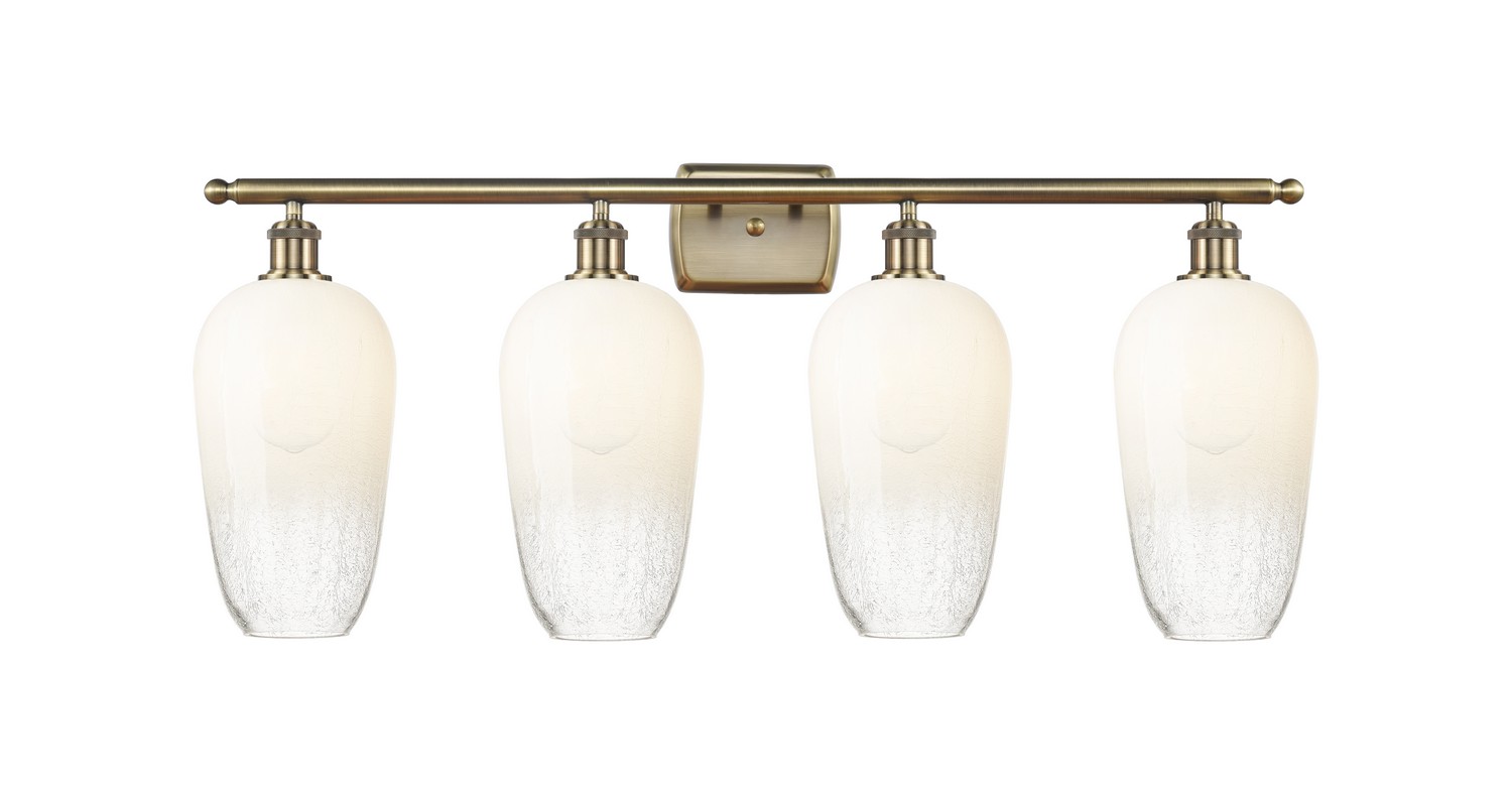 Four Light Bath Vanity by Innovations - Ballston Collection, Antique Brass Finish - 516-4W-AB-G484-7OP