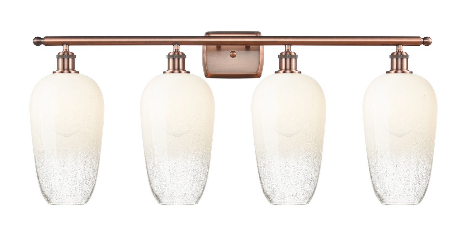 Four Light Bath Vanity by Innovations - Ballston Collection, Antique Copper Finish - 516-4W-AC-G484-7OP
