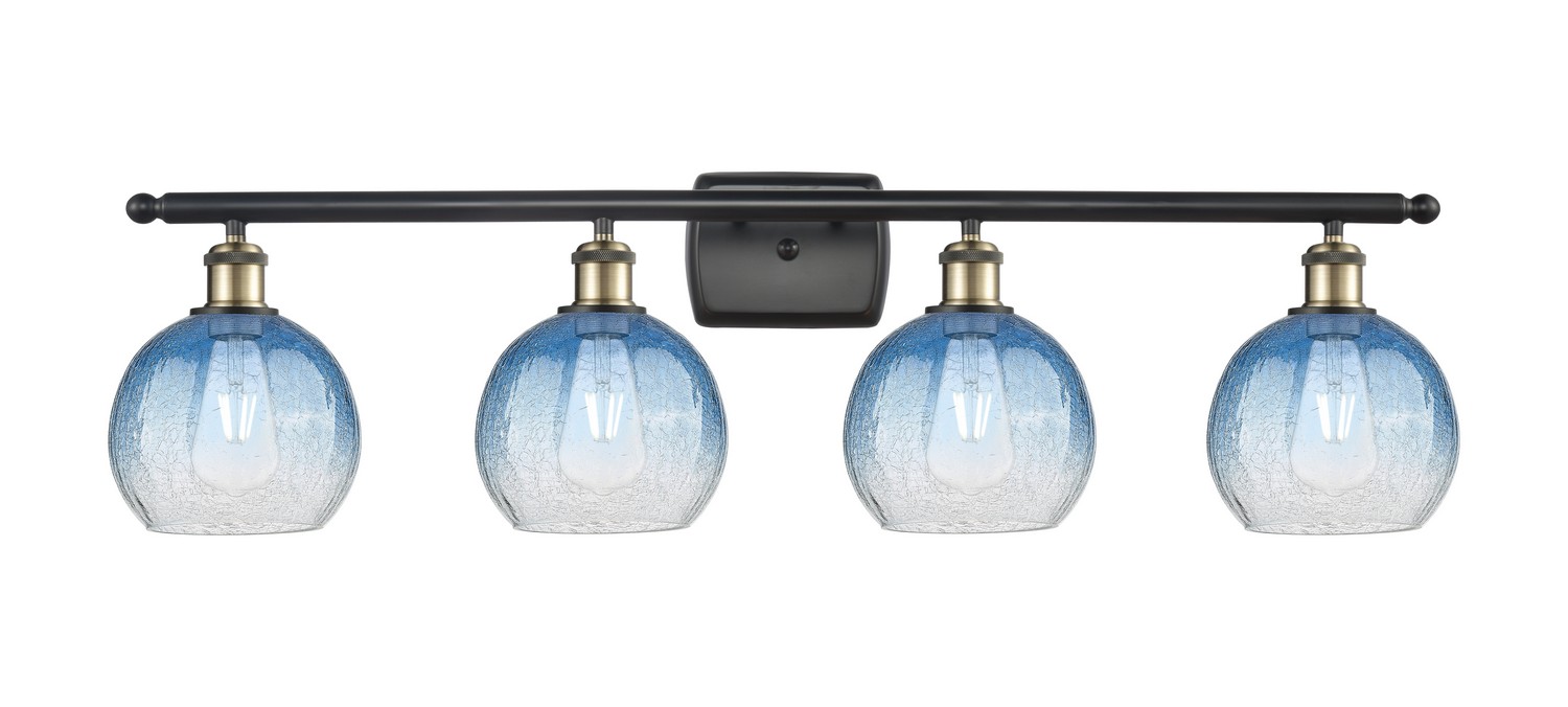 Four Light Bath Vanity by Innovations - Ballston Collection, Black Antique Brass Finish - 516-4W-BAB-G483-8SB