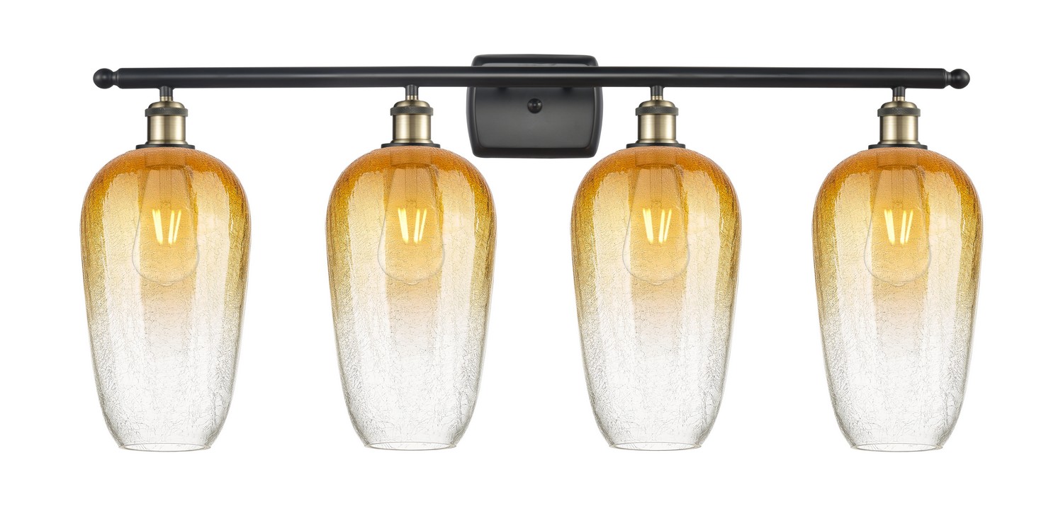 Four Light Bath Vanity by Innovations - Ballston Collection, Black Antique Brass Finish - 516-4W-BAB-G484-7AM