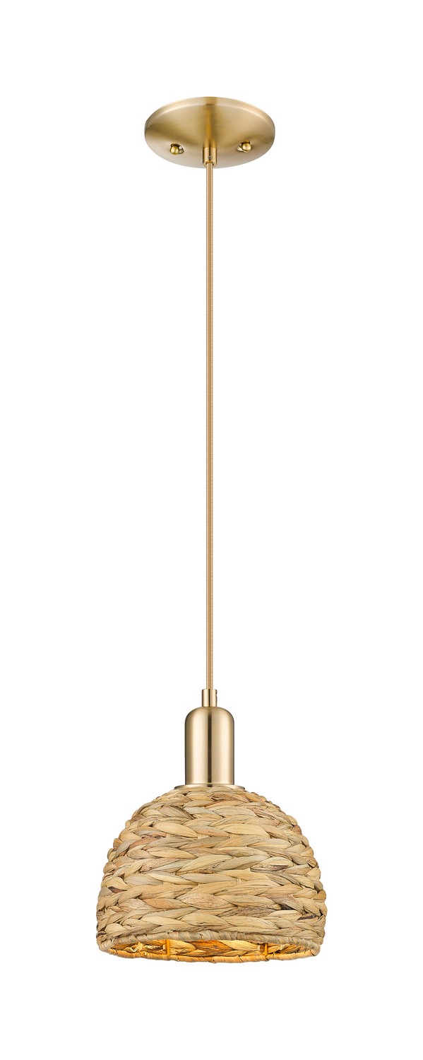 One Light Mini Pendant by Innovations - Arcadia Collection, Champagne Bronze Finish - 716-1P-CB-RBD-8-NAT