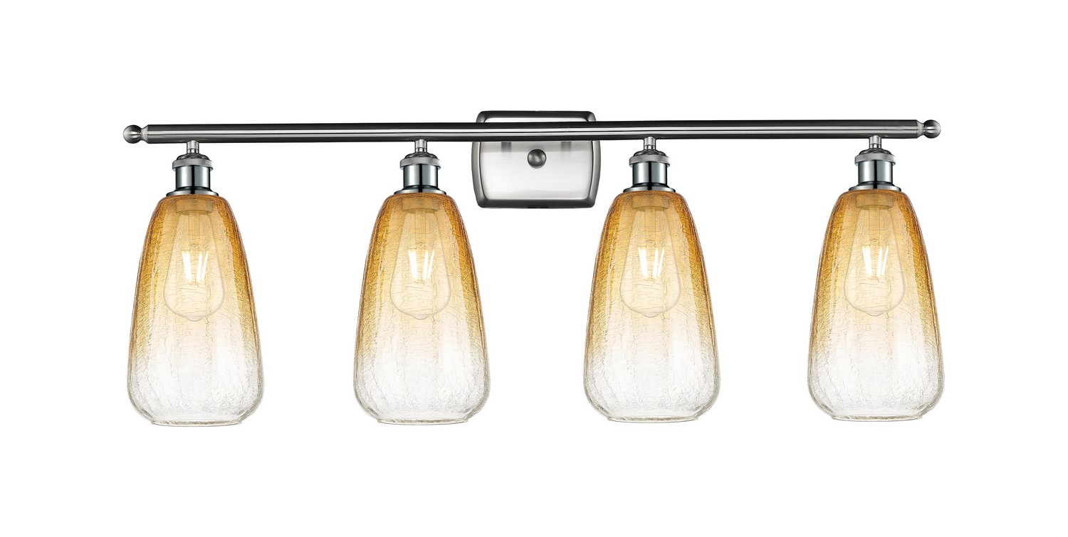 Four Light Bath Vanity by Innovations - Ballston Collection, Brushed Satin Nickel Finish - 516-4W-SN-G480-6AM