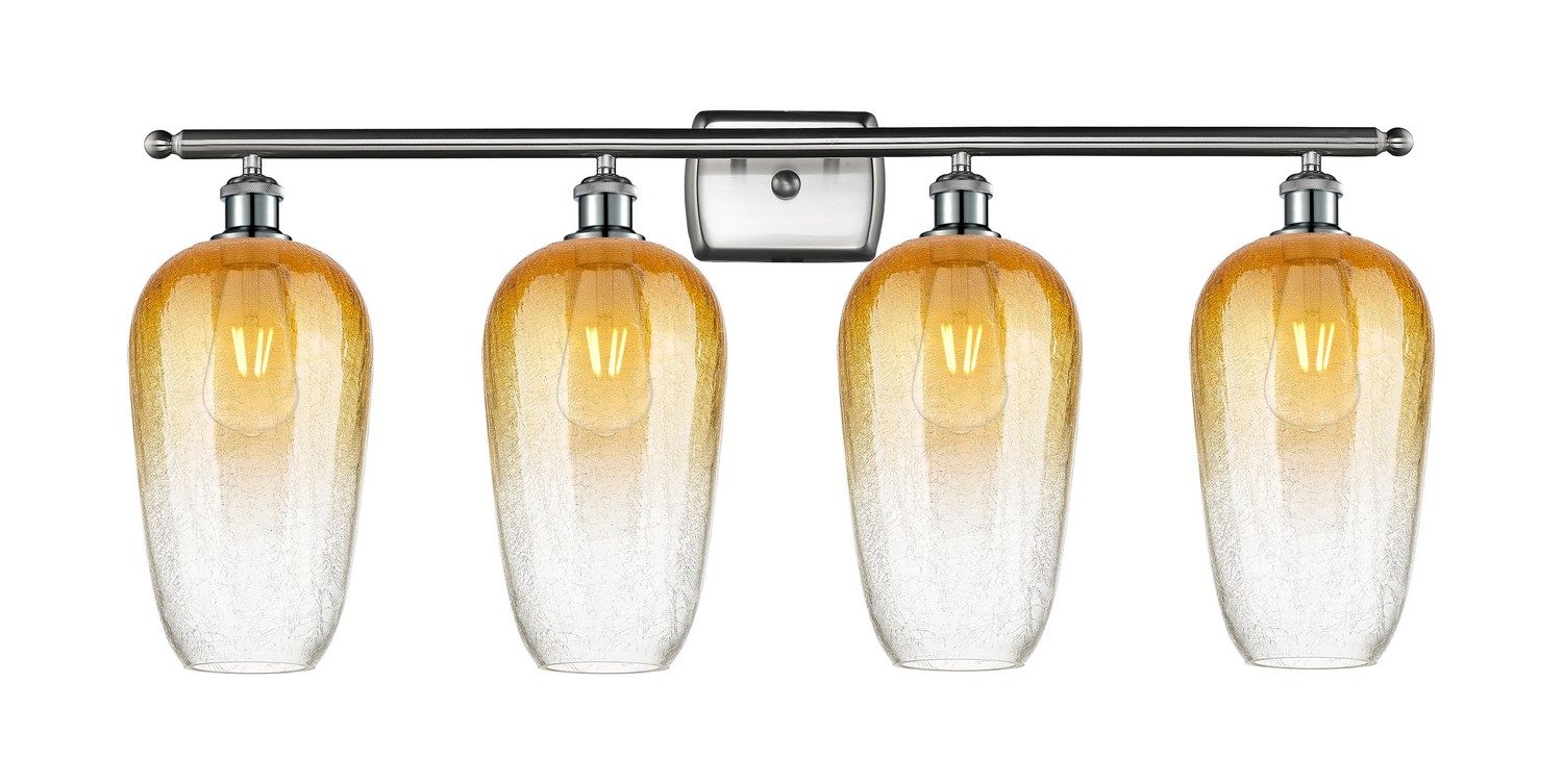 Four Light Bath Vanity by Innovations - Ballston Collection, Brushed Satin Nickel Finish - 516-4W-SN-G484-7AM