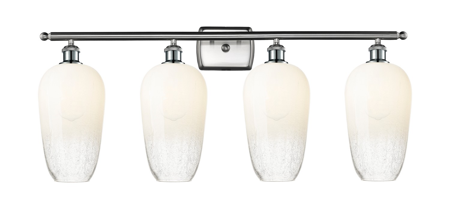 Four Light Bath Vanity by Innovations - Ballston Collection, Brushed Satin Nickel Finish - 516-4W-SN-G484-7OP