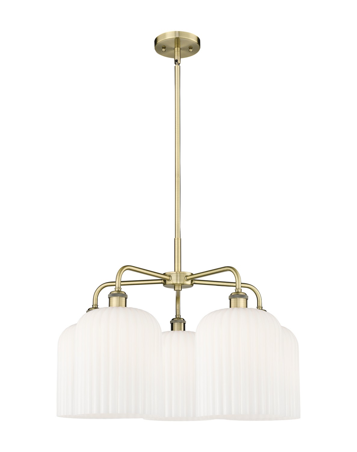 Five Light Chandelier by Innovations - Ballston Collection, Antique Brass Finish - 516-5CR-AB-G559-8GWH
