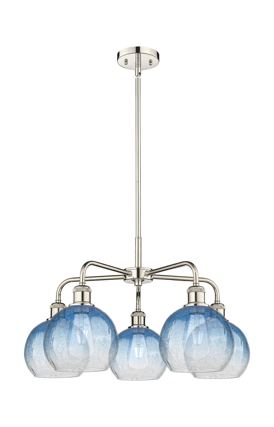 Five Light Chandelier by Innovations - Ballston Collection, Polished Nickel Finish - 516-5CR-PN-G483-8SB