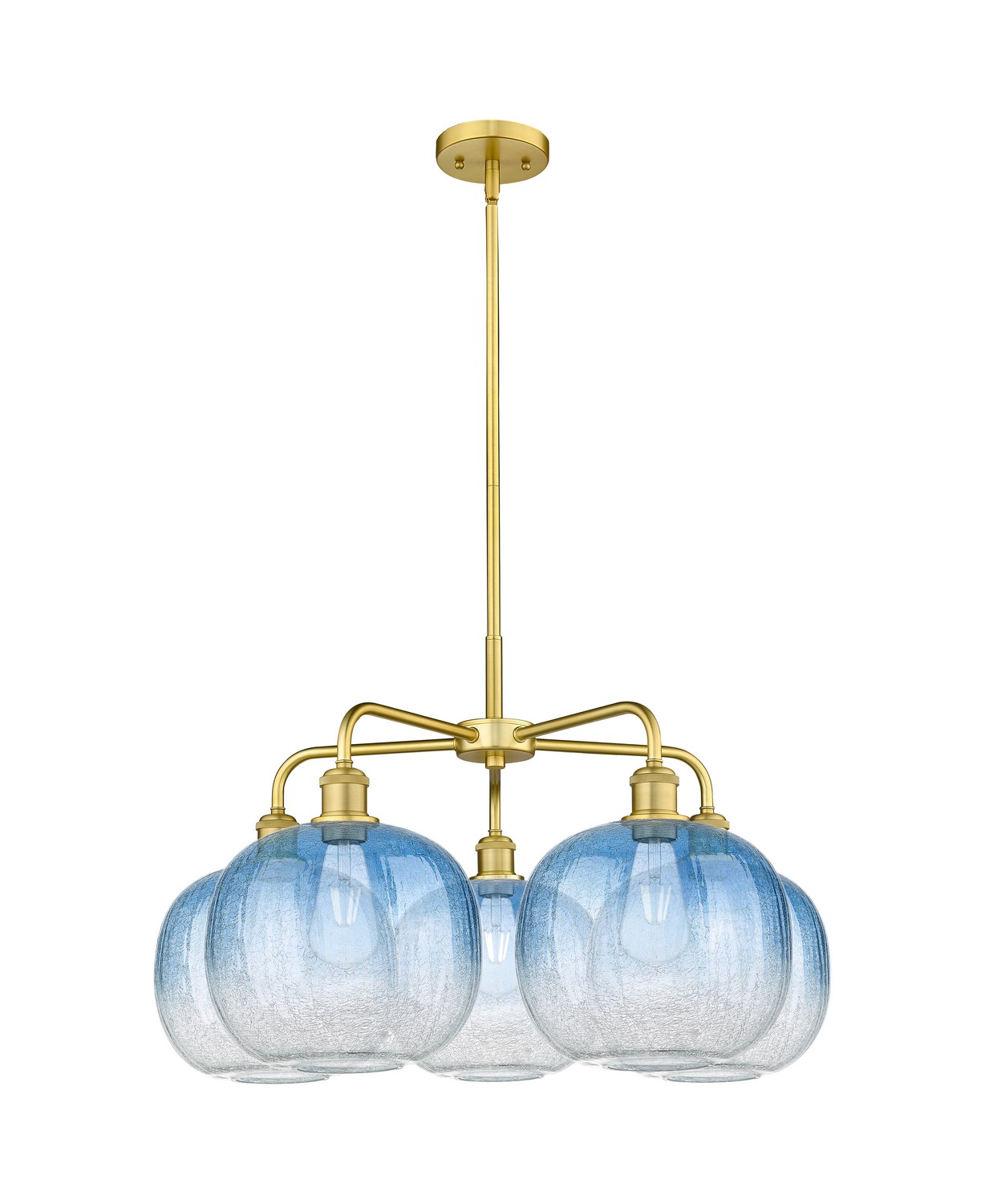 Five Light Chandelier by Innovations - Ballston Collection, Satin Gold Finish - 516-5CR-SG-G481-10SB