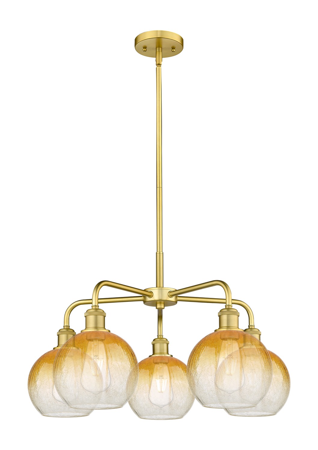 Five Light Chandelier by Innovations - Ballston Collection, Satin Gold Finish - 516-5CR-SG-G483-8AM