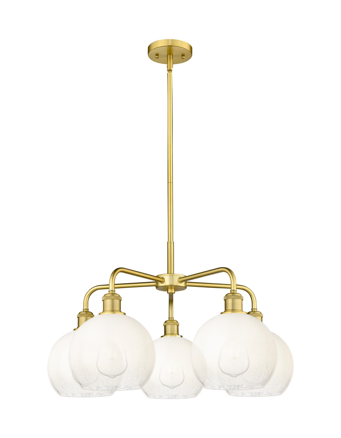 Five Light Chandelier by Innovations - Ballston Collection, Satin Gold Finish - 516-5CR-SG-G483-8OP