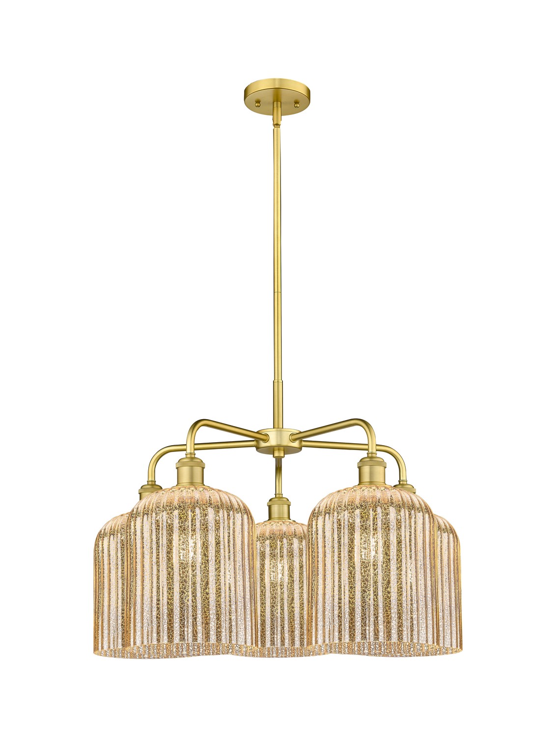 Five Light Chandelier by Innovations - Ballston Collection, Satin Gold Finish - 516-5CR-SG-G559-8ME