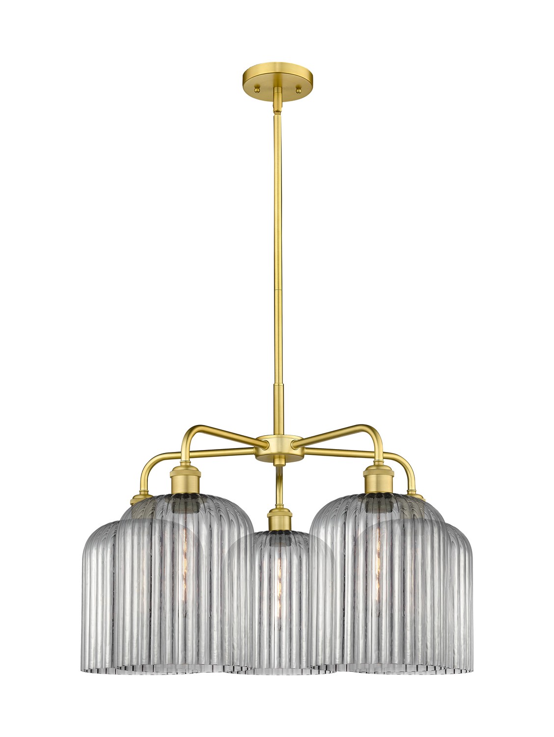 Five Light Chandelier by Innovations - Ballston Collection, Satin Gold Finish - 516-5CR-SG-G559-8SM