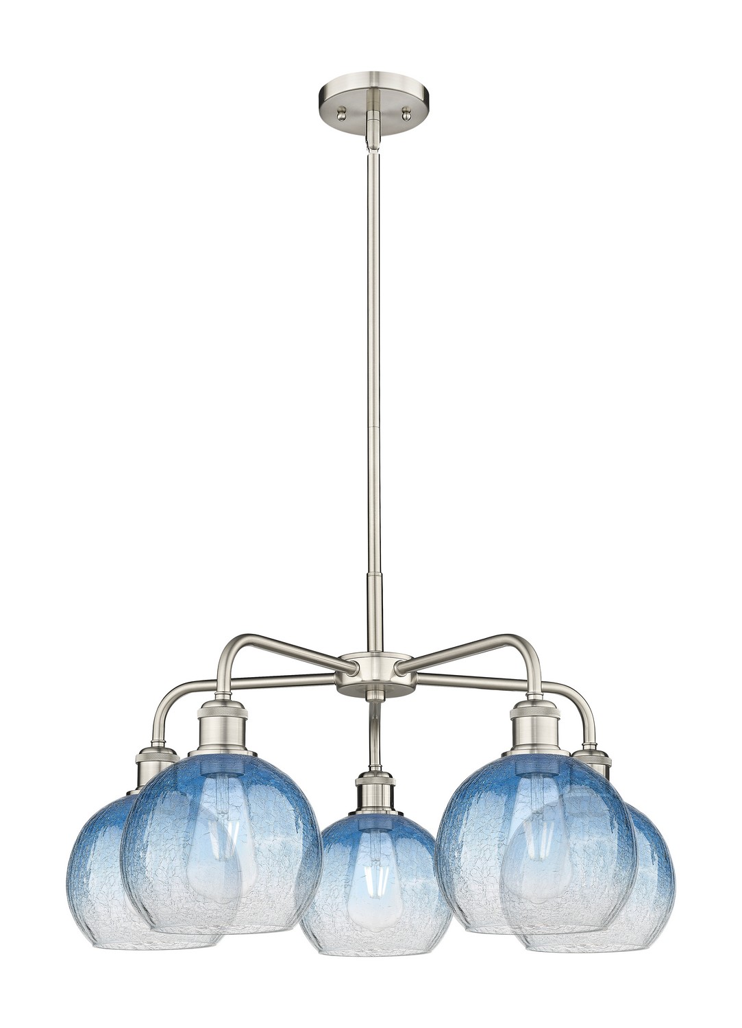 Five Light Chandelier by Innovations - Ballston Collection, Satin Nickel Finish - 516-5CR-SN-G483-8SB