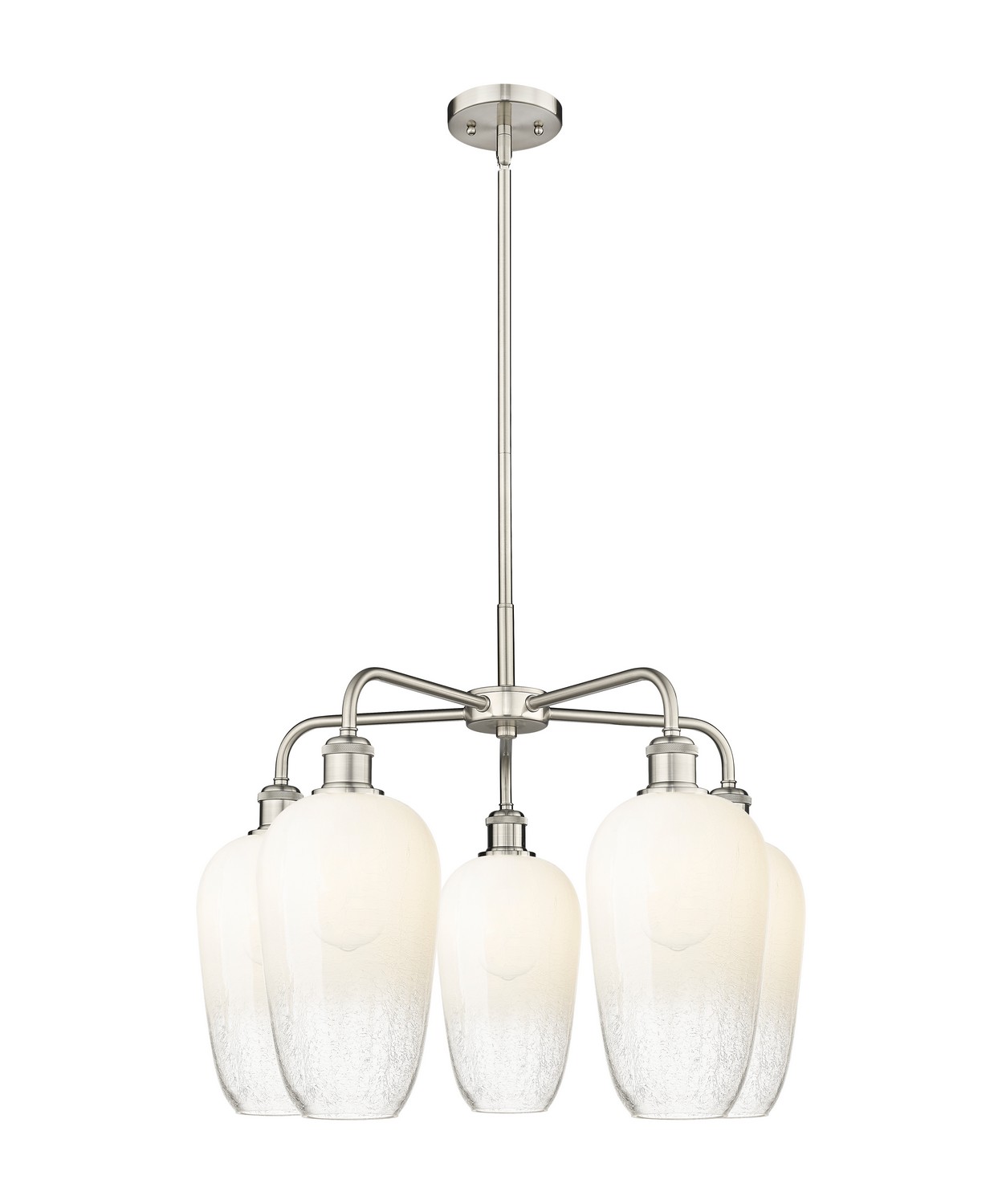 Five Light Chandelier by Innovations - Ballston Collection, Satin Nickel Finish - 516-5CR-SN-G484-7OP