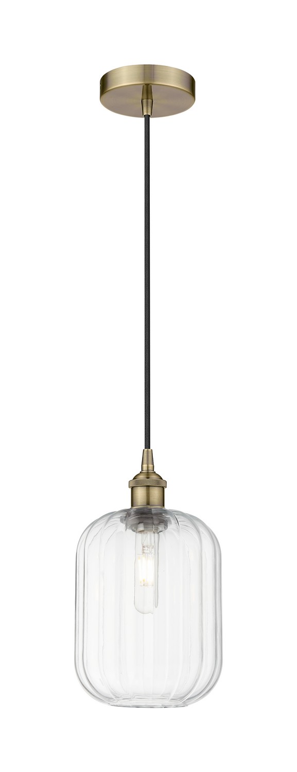 One Light Mini Pendant by Innovations - Edison Collection, Antique Brass Finish - 616-1P-AB-G460-7CL