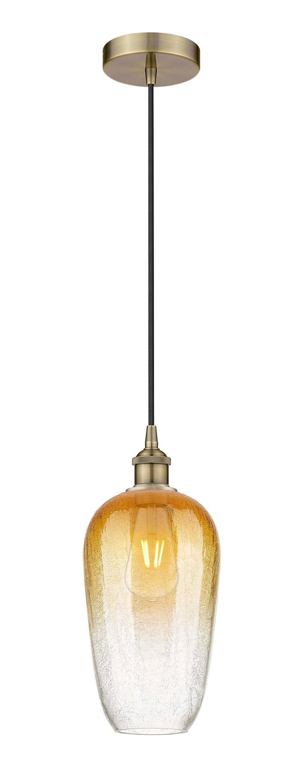 One Light Mini Pendant by Innovations - Edison Collection, Antique Brass Finish - 616-1P-AB-G484-7AM