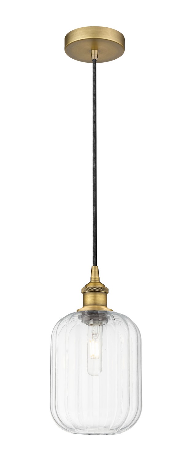 One Light Mini Pendant by Innovations - Edison Collection, Brushed Brass Finish - 616-1P-BB-G460-7CL