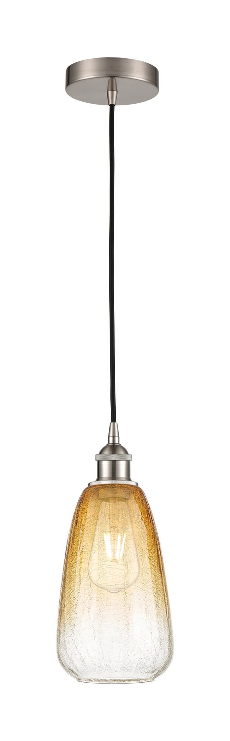 One Light Mini Pendant by Innovations - Edison Collection, Brushed Satin Nickel Finish - 616-1P-SN-G480-6AM