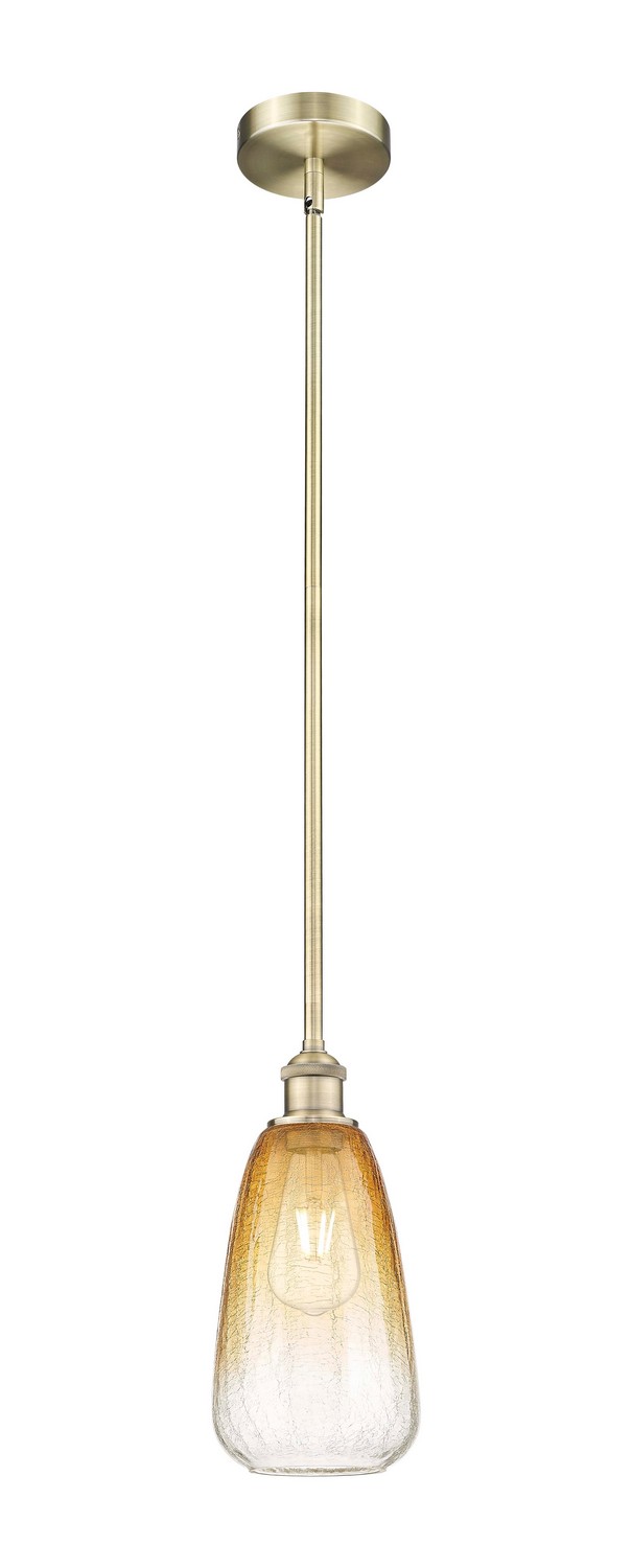 One Light Mini Pendant by Innovations - Edison Collection, Antique Brass Finish - 616-1S-AB-G480-6AM