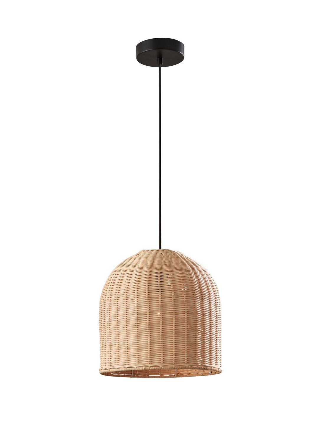 Adesso 4330-26 Bahama 1 Light 12 inch Dark Bronze with Light Rattan Pendant Ceiling Light