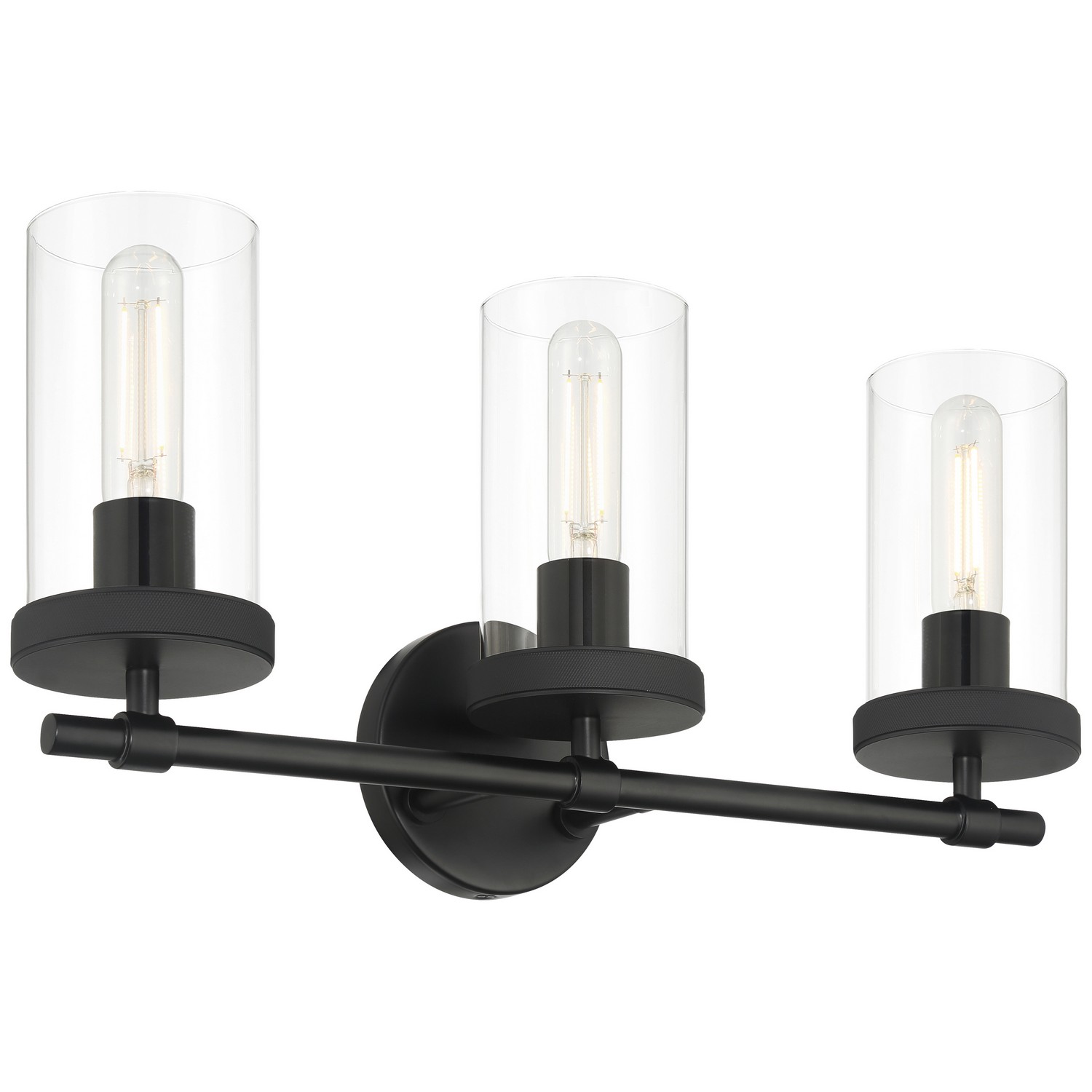 Access 61123-MBL/CLR Lily 3 Light 20 inch Matte Black Vanity/Bath Bar Wall Light