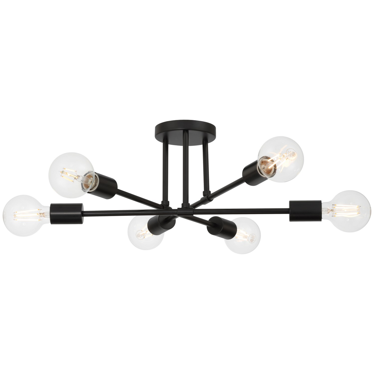 Access 63042-MBL Marin 6 Light 20 inch Matte Black Semi Flush Ceiling Light