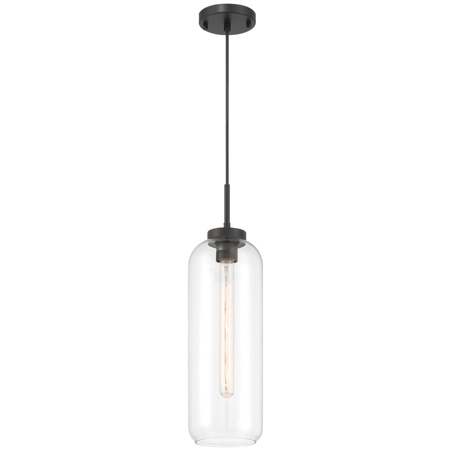 Access 52006-MBL/CLR Elle 1 Light 5.75 inch Matte Black Pendant Ceiling Light