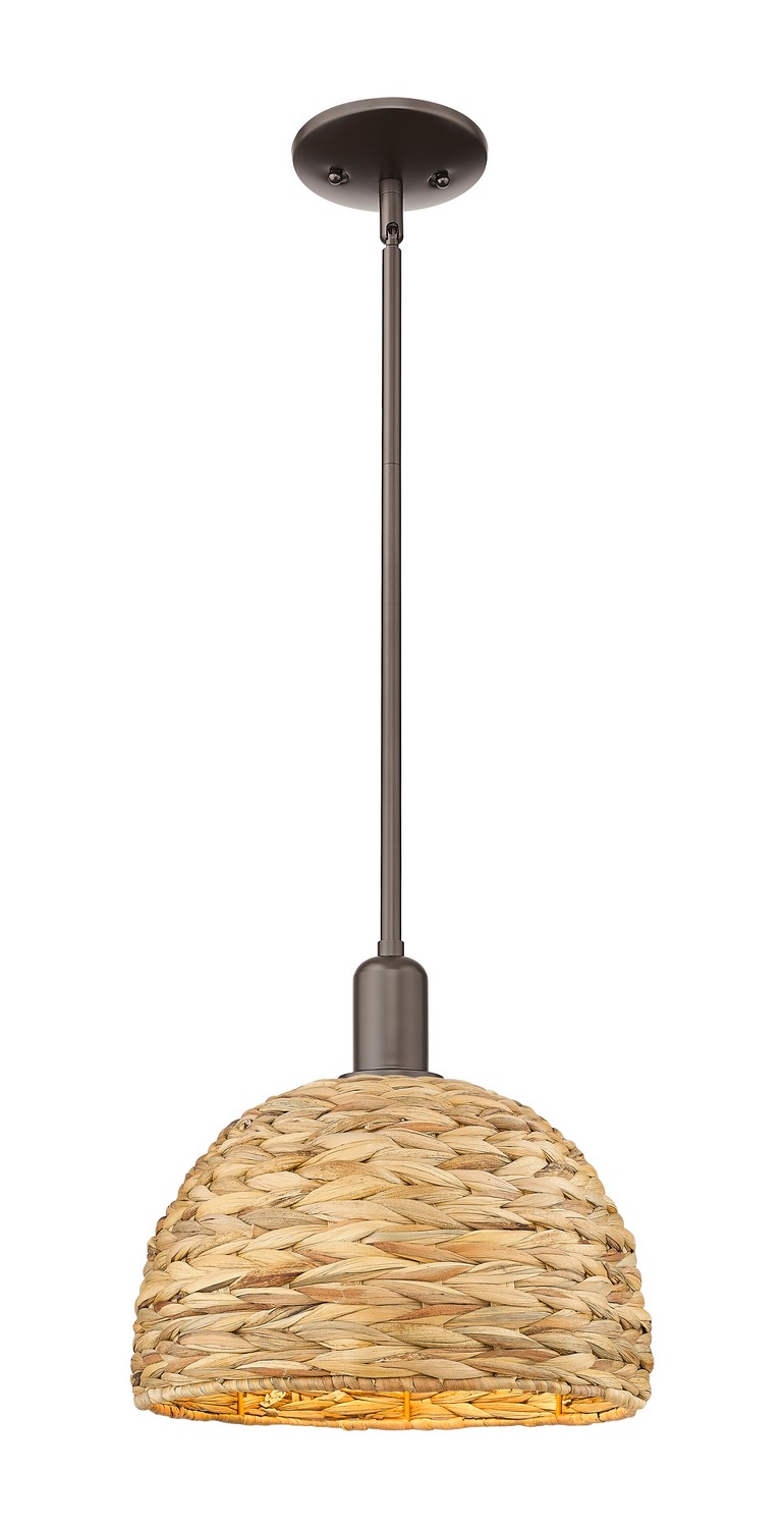 One Light Mini Pendant by Innovations - Arcadia Collection, Oil Rubbed Bronze Finish - 716-1S-OB-RBD-12-NAT