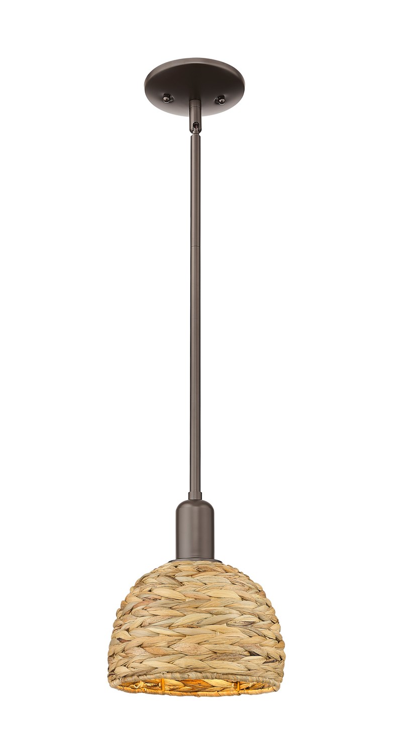One Light Mini Pendant by Innovations - Arcadia Collection, Oil Rubbed Bronze Finish - 716-1S-OB-RBD-8-NAT