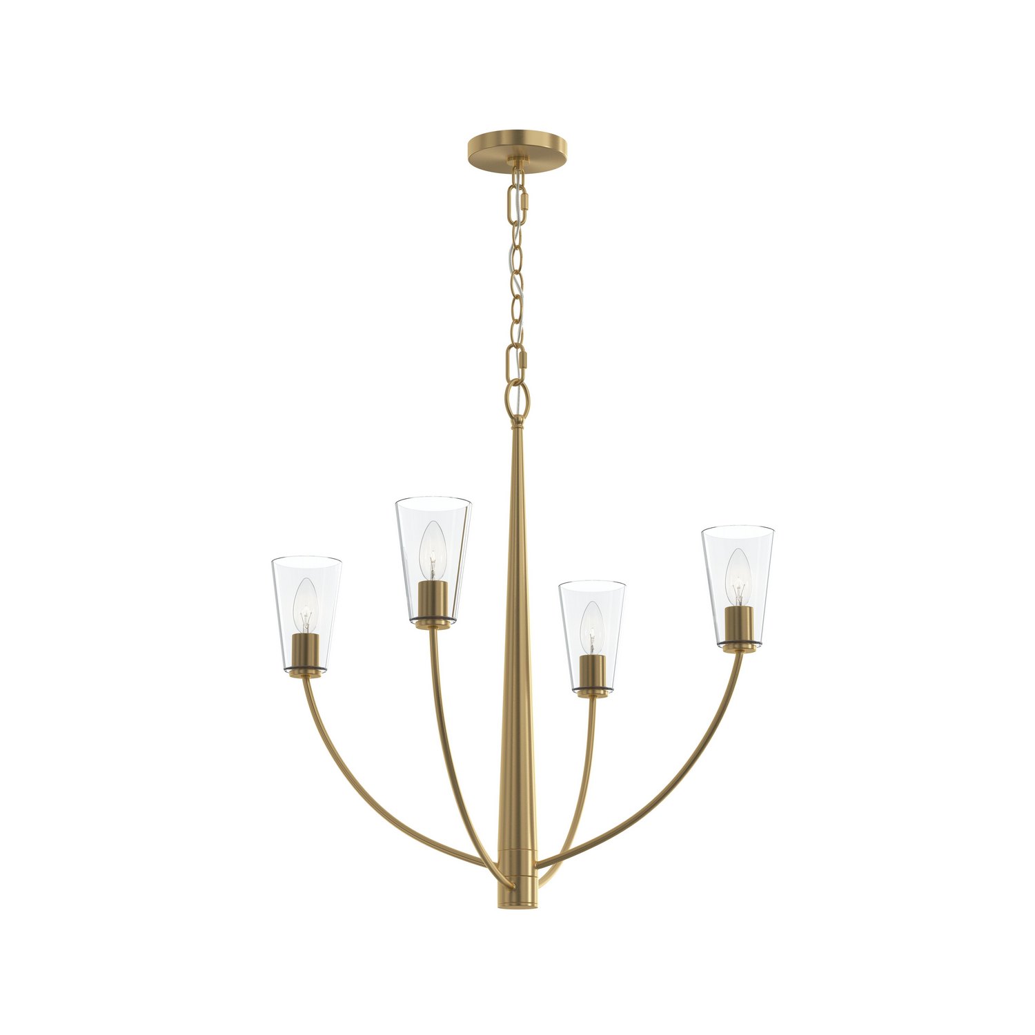 Progress P400453-191 Jheni 4 Light 26 inch Brushed Gold Chandelier Ceiling Light