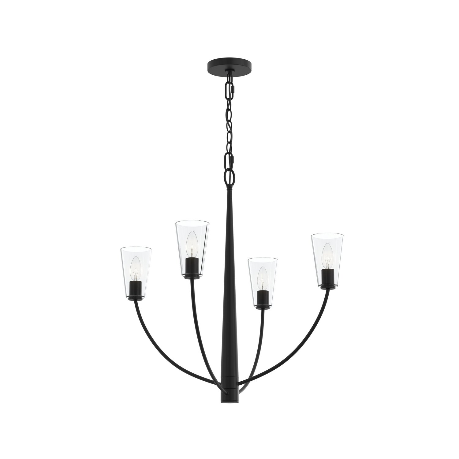 Progress P400453-31M Jheni 4 Light 26 inch Matte Black Chandelier Ceiling Light