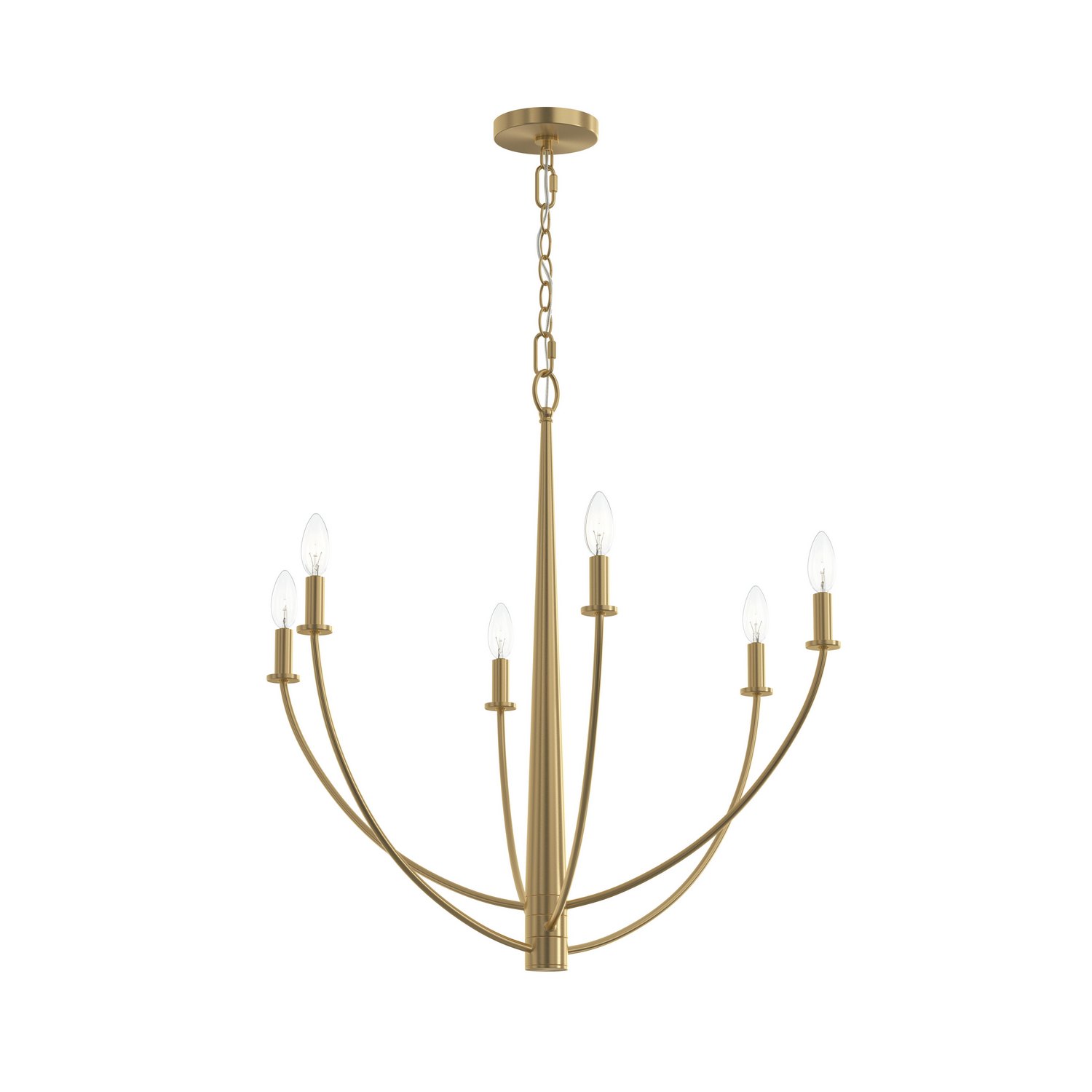 Progress P400459-191 Jheni 6 Light 28 inch Brushed Gold Chandelier Ceiling Light