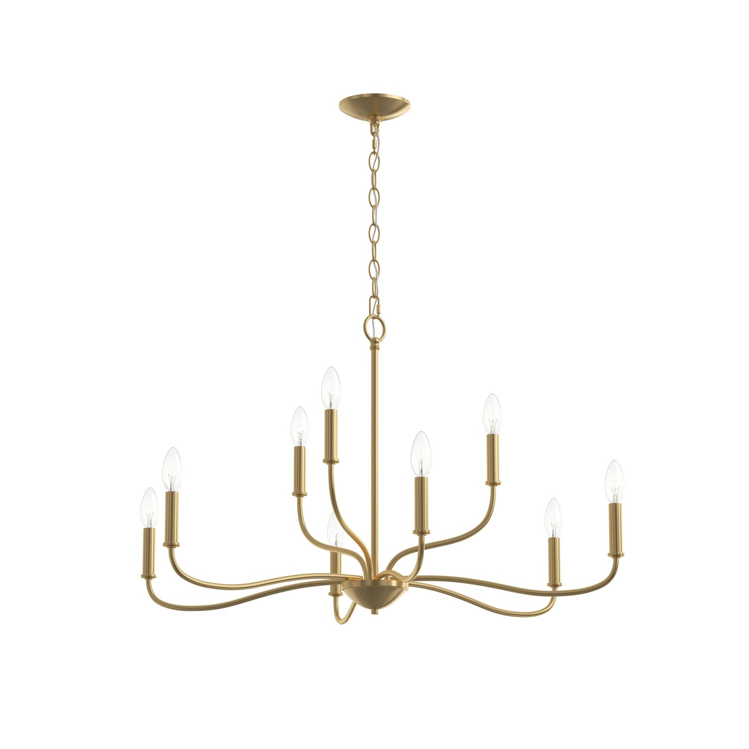 Photos - Chandelier / Lamp Progress Lighting Brushed Gold Chandelier from the Ilia Collection P400465-191 