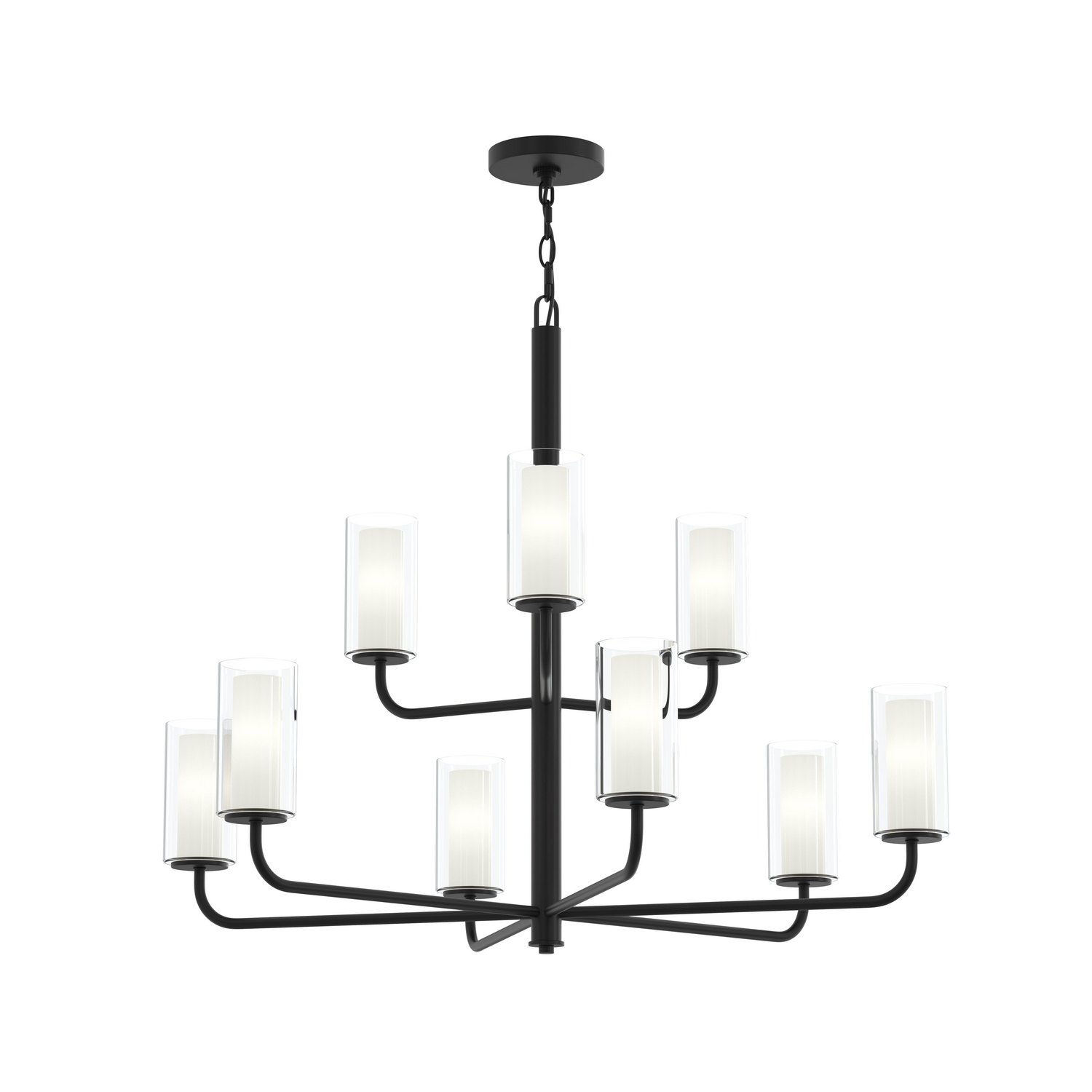 Progress P400478-31M Mack 9 Light 34 inch Matte Black Chandelier Ceiling Light