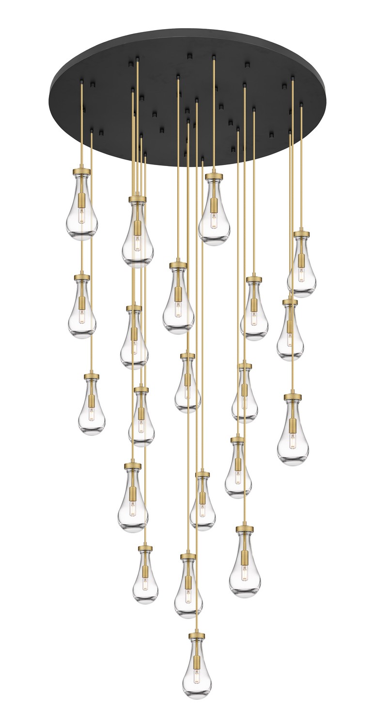 21 Light Pendant by Innovations - Downtown Urban Collection, Brushed Brass Finish - 148BK-451-1P-BB-G451-5CL-20