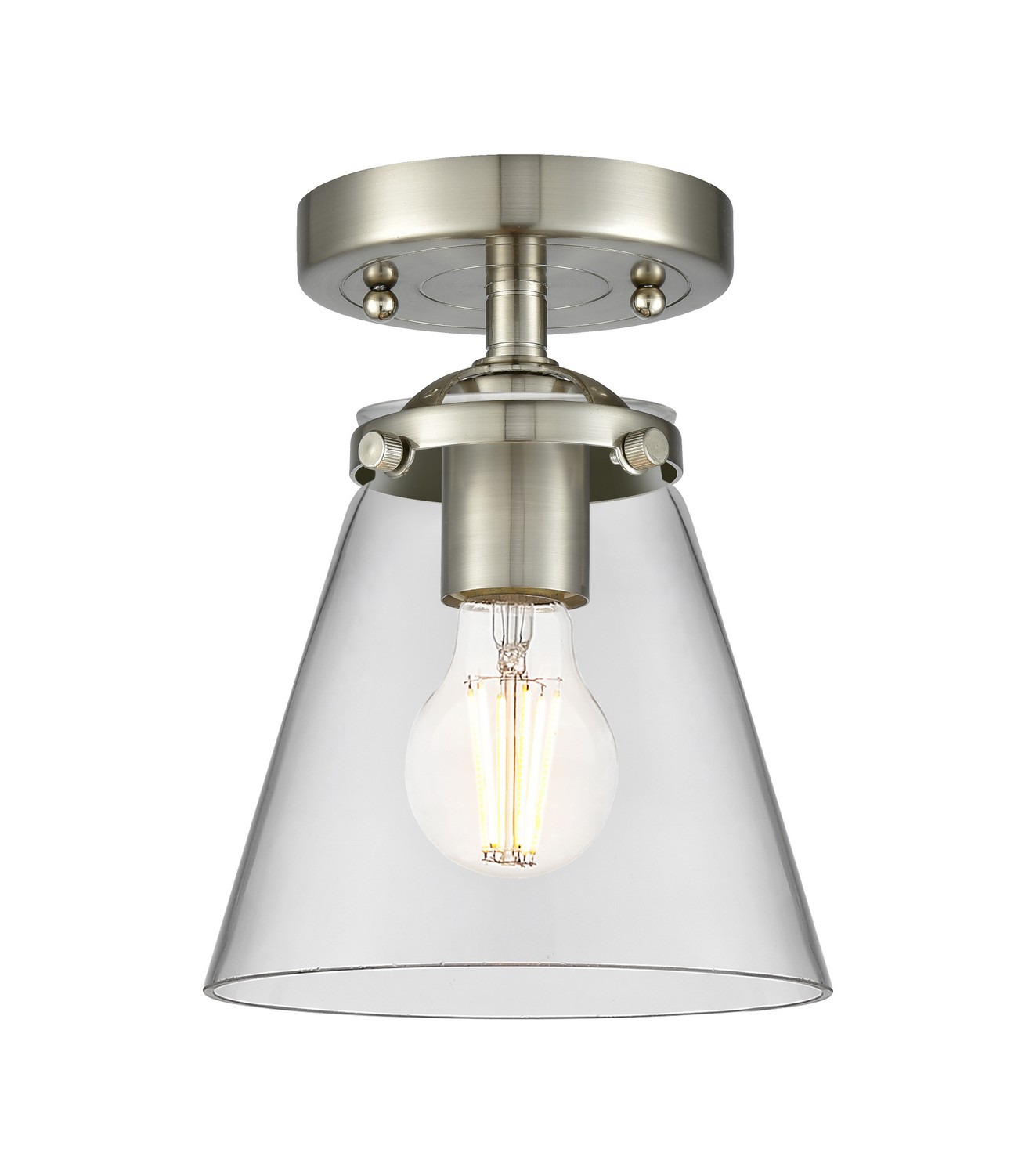 One Light Semi-Flush Mount by Innovations - Nouveau Collection, Brushed Satin Nickel Finish - 284-1C-SN-G62