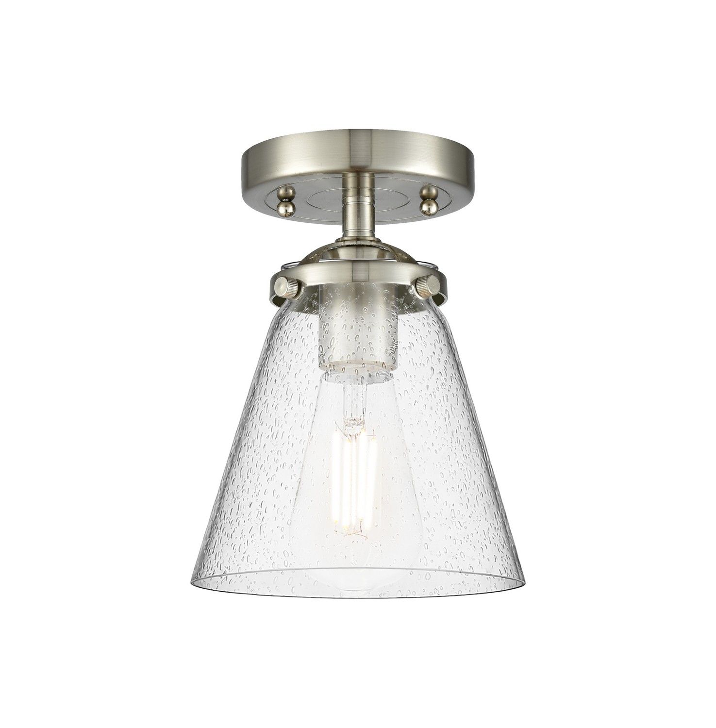 One Light Semi-Flush Mount by Innovations - Nouveau Collection, Brushed Satin Nickel Finish - 284-1C-SN-G64