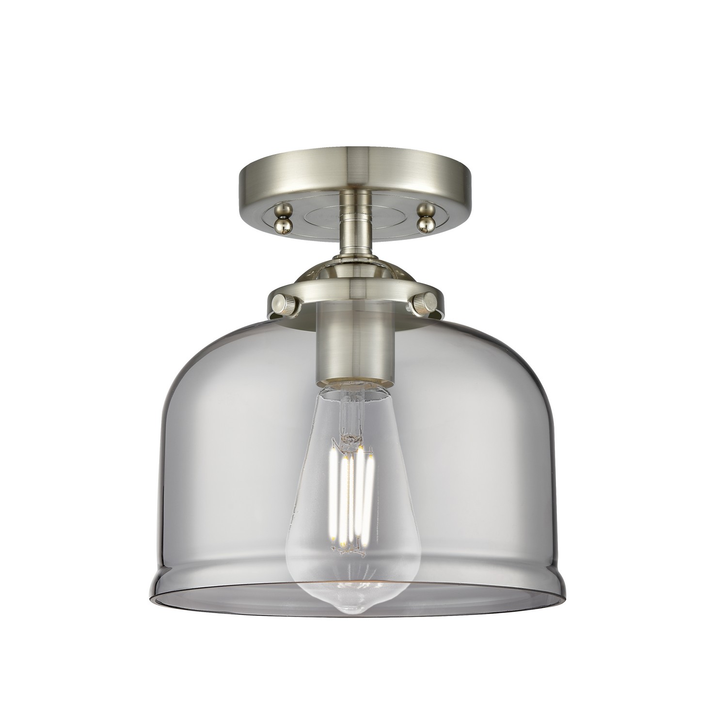 One Light Semi-Flush Mount by Innovations - Nouveau Collection, Brushed Satin Nickel Finish - 284-1C-SN-G73