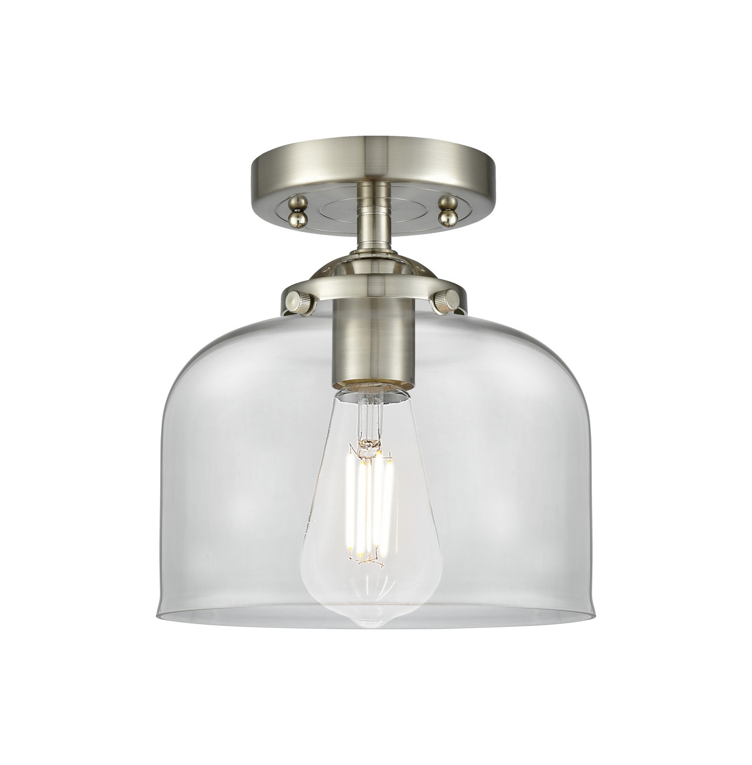 One Light Semi-Flush Mount by Innovations - Nouveau Collection, Brushed Satin Nickel Finish - 284-1C-SN-G72