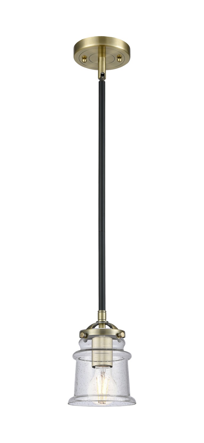 One Light Mini Pendant by Innovations - Nouveau Collection, Black Antique Brass Finish - 284-1S-BAB-G184S
