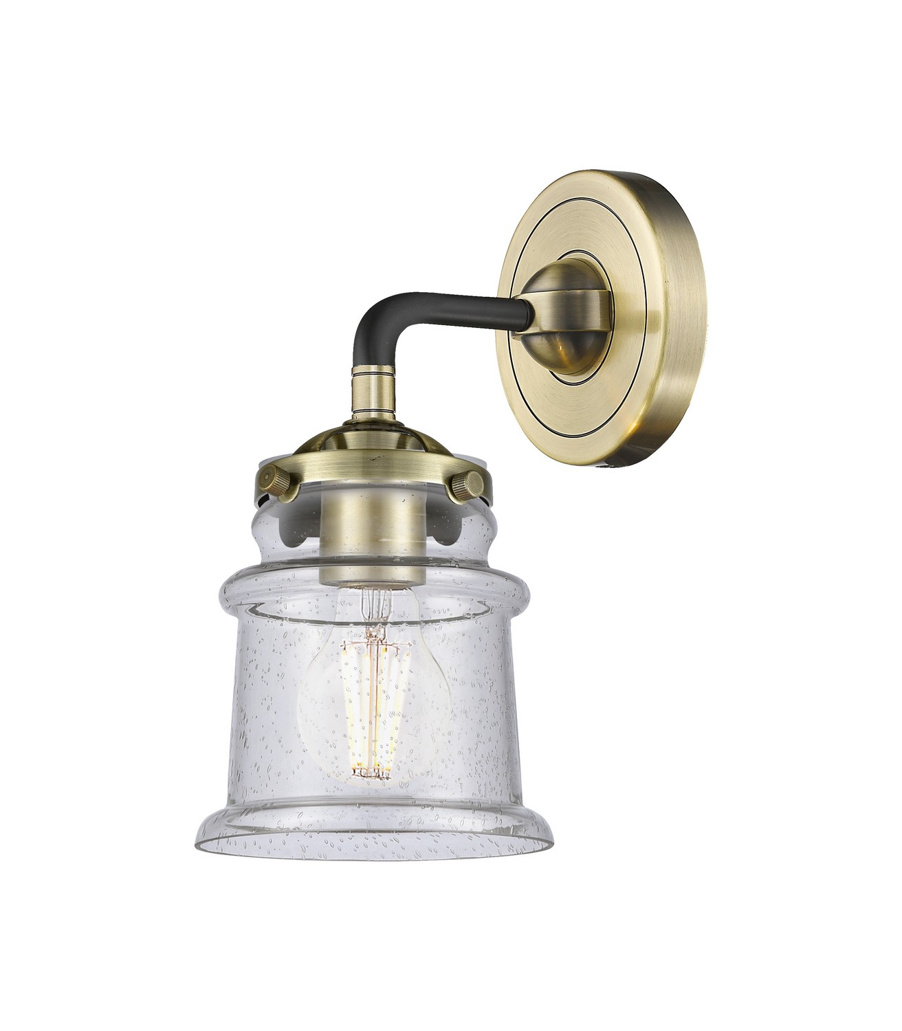 One Light Wall Sconce by Innovations - Nouveau Collection, Black Antique Brass Finish - 284-1W-BAB-G184S