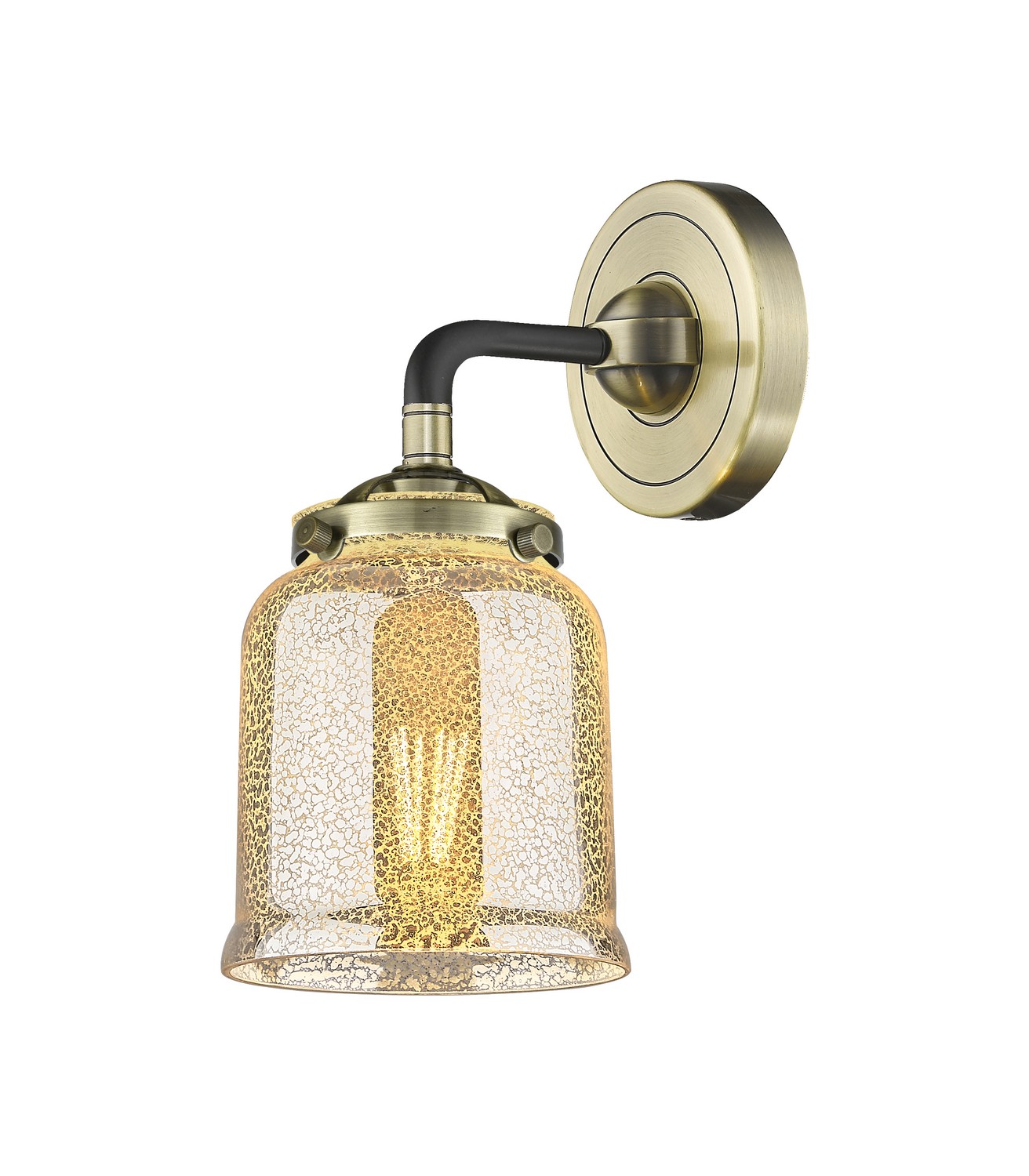 One Light Wall Sconce by Innovations - Nouveau Collection, Black Antique Brass Finish - 284-1W-BAB-G58