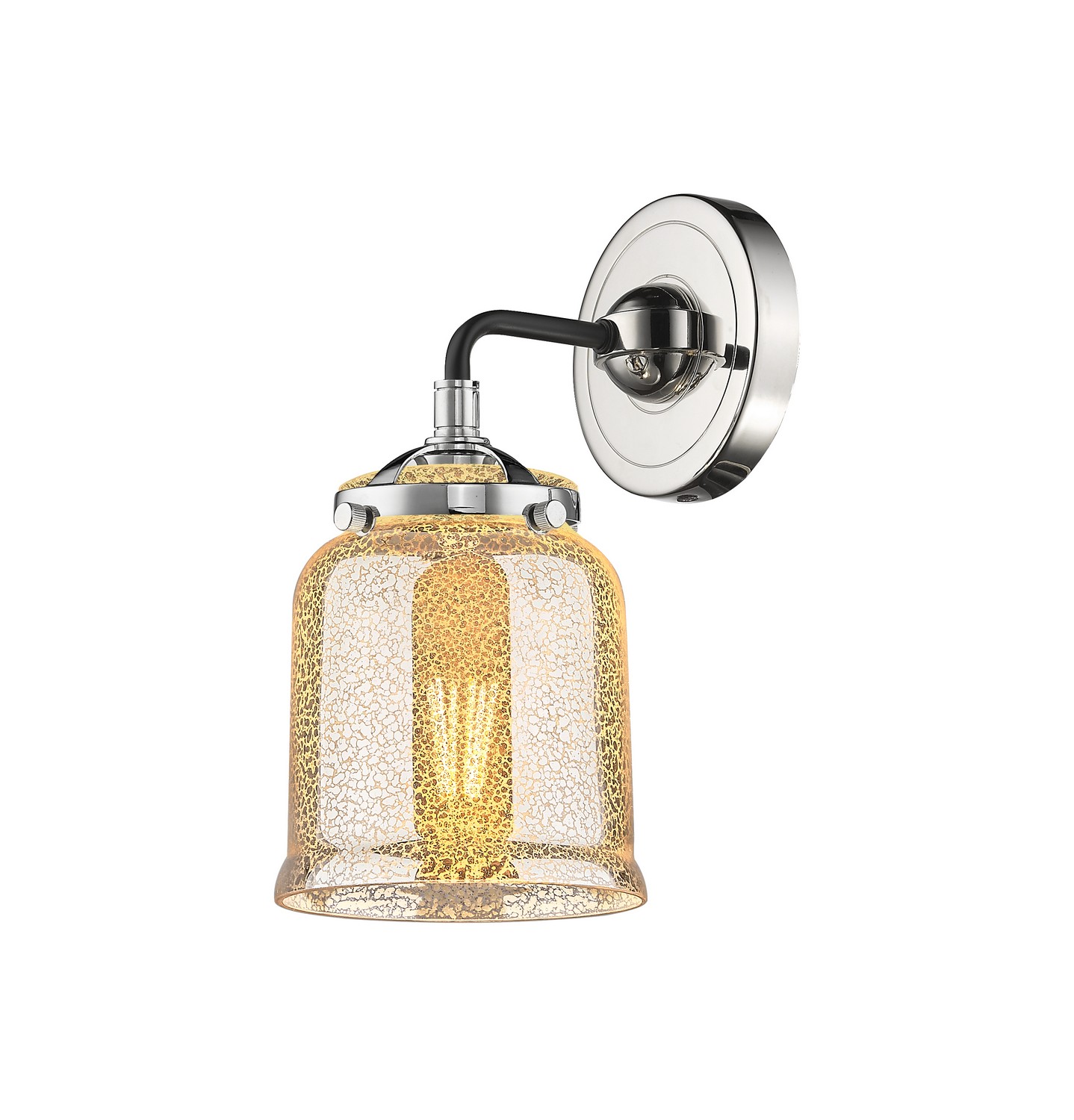 One Light Wall Sconce by Innovations - Nouveau Collection, Black Polished Nickel Finish - 284-1W-BPN-G58