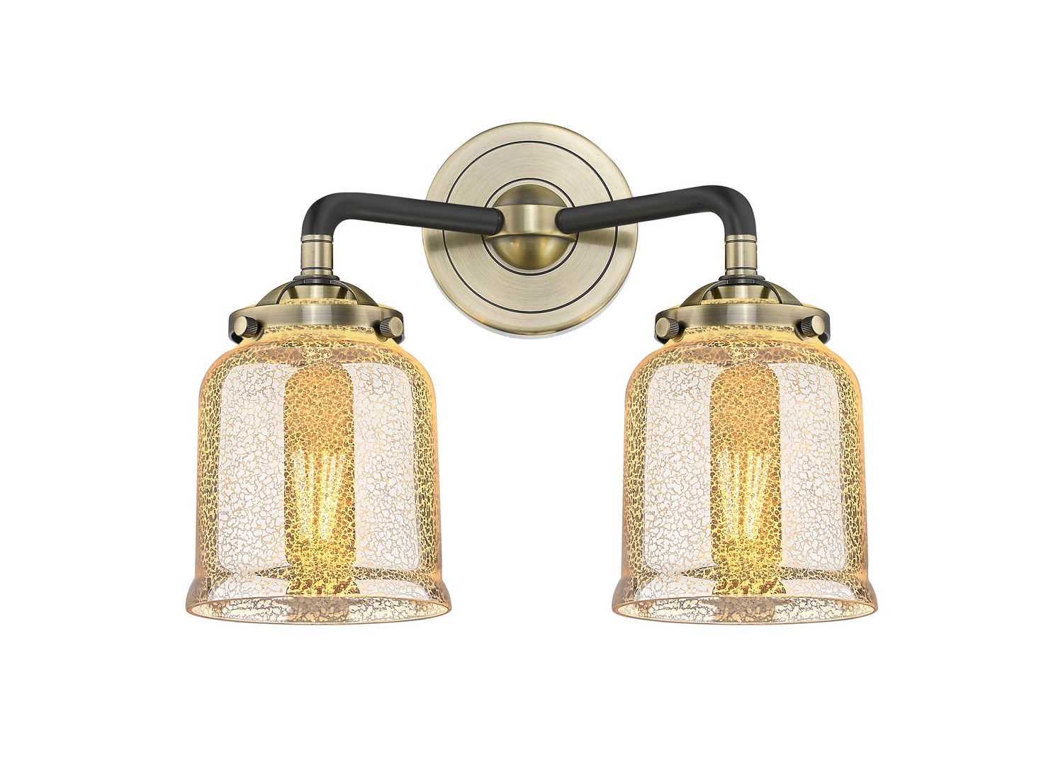 Two Light Bath Vanity by Innovations - Nouveau Collection, Black Antique Brass Finish - 284-2W-BAB-G58