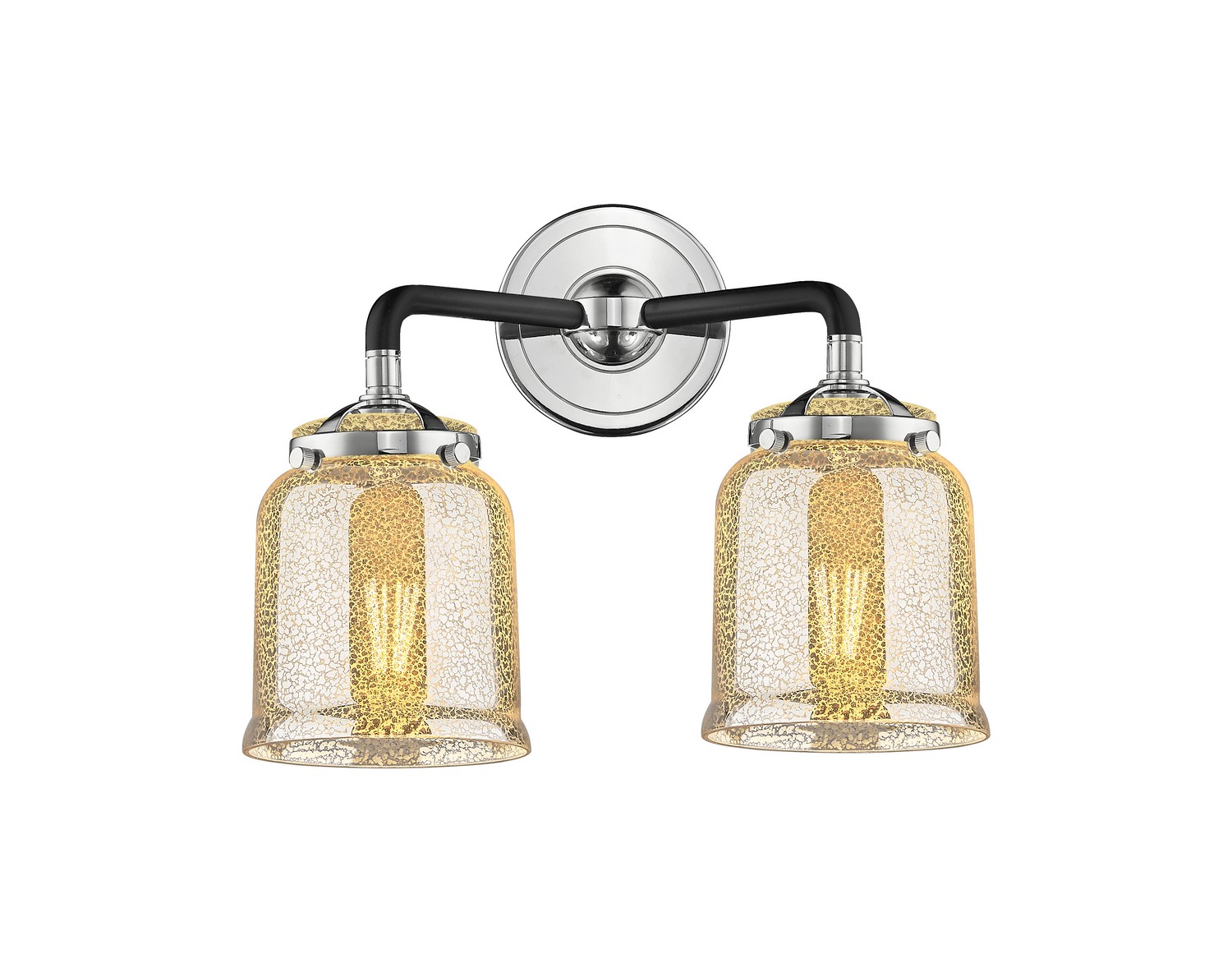 Two Light Bath Vanity by Innovations - Nouveau Collection, Black Polished Nickel Finish - 284-2W-BPN-G58