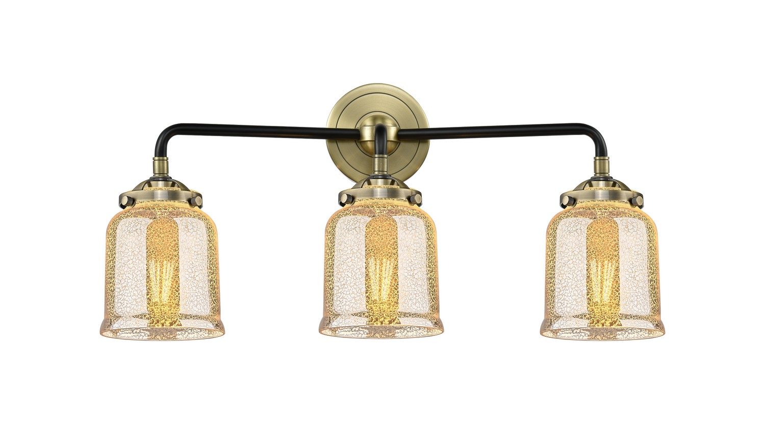 Three Light Bath Vanity by Innovations - Nouveau Collection, Black Antique Brass Finish - 284-3W-BAB-G58