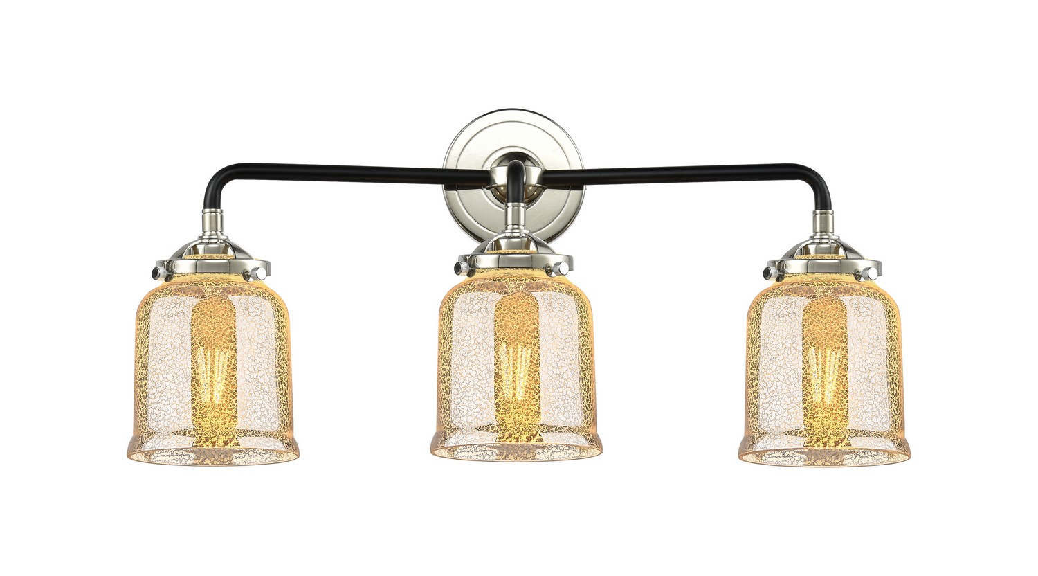 Three Light Bath Vanity by Innovations - Nouveau Collection, Black Polished Nickel Finish - 284-3W-BPN-G58