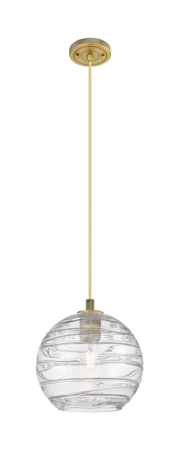One Light Pendant by Innovations - Downtown Urban Collection, Brushed Brass Finish - 434-1P-BB-G1213-10CL