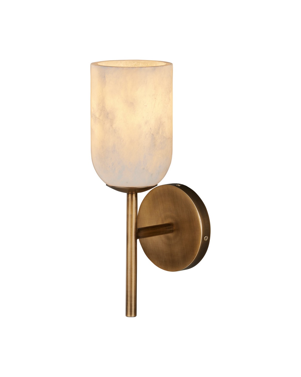 Ellara Modern Classic Antique Brass Natural Alabaster Wall Sconce
